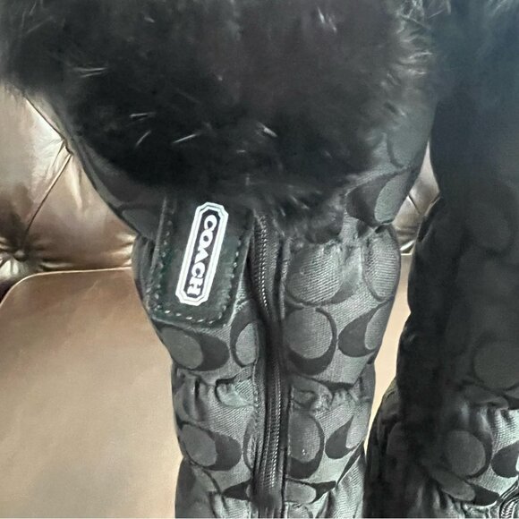 COACH THEONA SNOW BOOT BLACK SIGNATURE WINTER BOOT size 11B - Picture 4 of 7